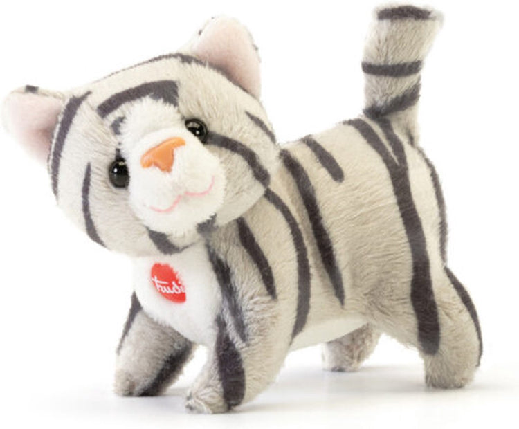 Trudi - peluche douce collection chat 9 cm - fait main en Italie - peluche douce - peluche pour garçons et filles - gris - 5x8x9 cm taille xxs