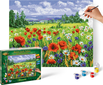 Peinture Skipper par numéro - Forfait passe-temps de champ de fleurs pour les amoureux de la nature