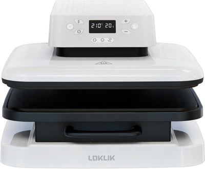 Presse à chaud automatique Loklik - blanche - machine pour personnaliser des t-shirts, pulls, couvertures, serviettes, fourre-tout, sacs et autres textiles - presse à chaud pour sublimation avec vinyle - automatiser