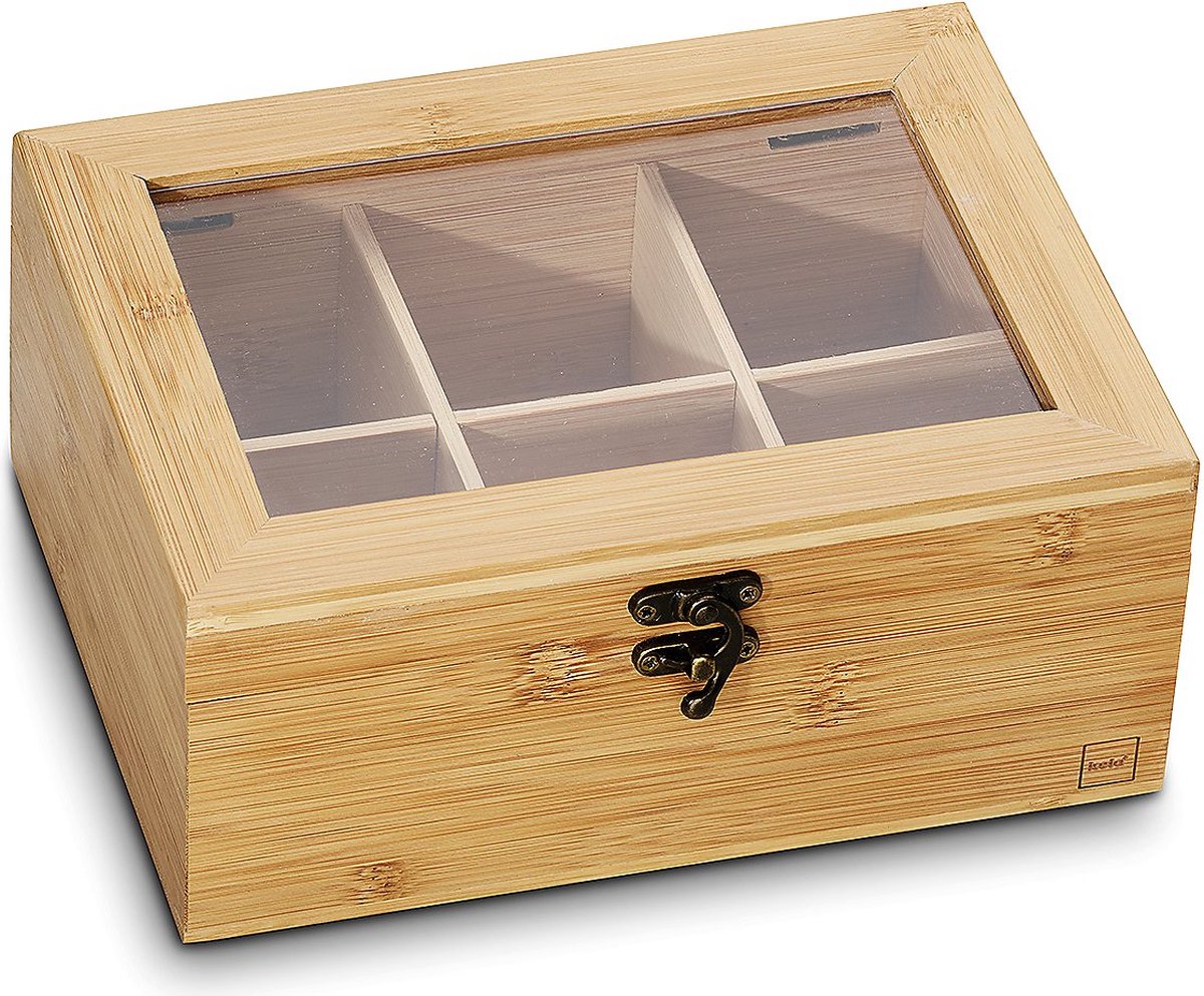 Boîte à thé Kela, bambou, 6 compartiments - | noa