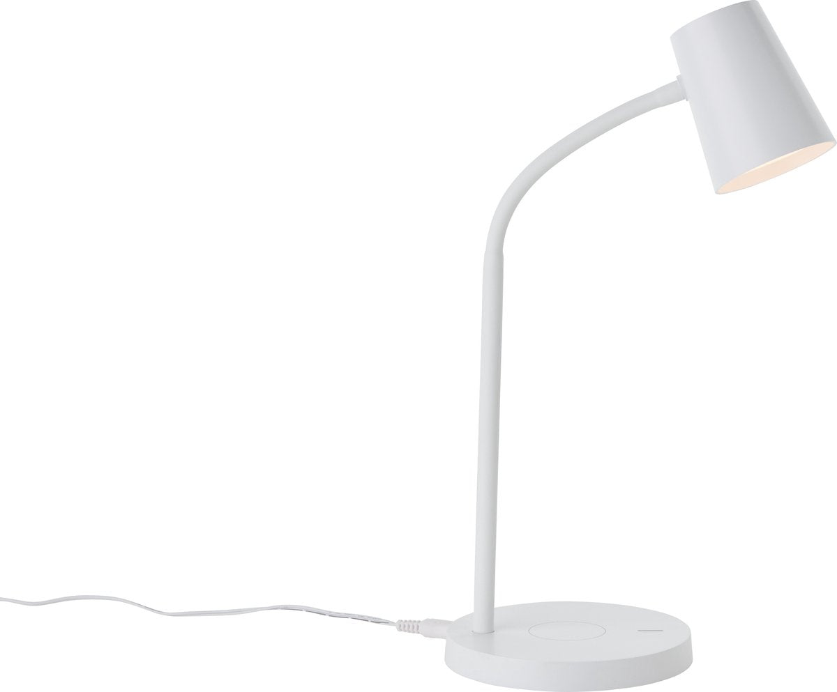 Brilliant Brillant illa - lampe de bureau - dimmable - LED 5w 3000k - chargement sans fil - blanc