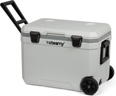 Steamy marine 45 roller - grande glacière sur roulettes - spécialement pour le bateau - 45 litres - blanche