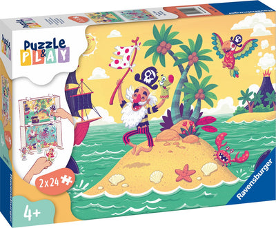 Ravensburger puzzle puzzle jouer aux pirates - puzzle - 2x24 pièces
