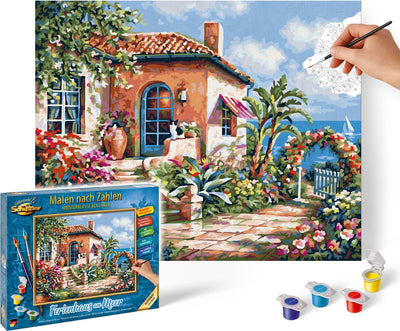 Peinture Skipper par numéros - maison de vacances au bord de la mer - forfait passe-temps