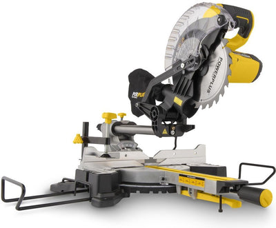 Scie à tronçonner et à onglets Powerplus powx075710s - scie télescopique - 1600w - lame de scie 210 mm - extensible télescopiquement - incl. Lame de scie 24 dents pour bois, supports laser et latéraux et connexion aspirateur