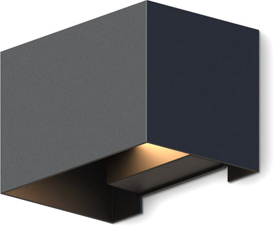 Applique LED Calex Venice - rectangle - haut vers le bas - angle de faisceau réglable - 7w - lumière blanc chaud - pour intérieur et extérieur - noir