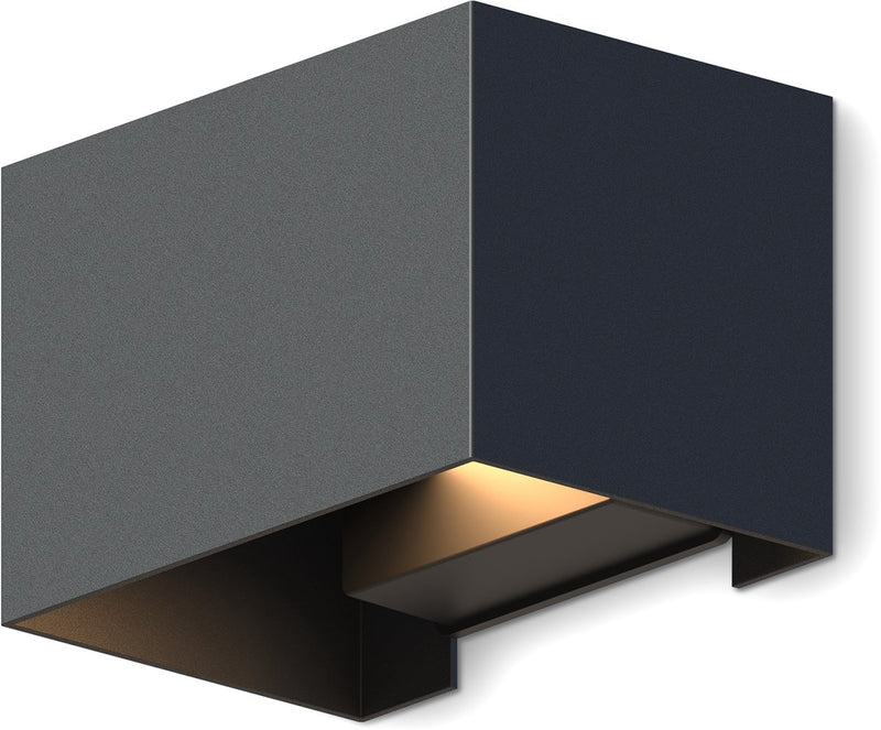 Applique LED Calex Venice - rectangle - haut vers le bas - angle de faisceau réglable - 7w - lumière blanc chaud - pour intérieur et extérieur - noir