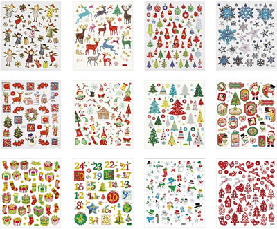 Package d'autocollants Noël, 12vel