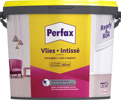 Perfax papier peint en rouleau prêt à l'emploi non-tissé adhésif 9 kg | papier peint intissé pâte à papier peint | colle à papier peint transparente | colle à papier peint toutes surfaces