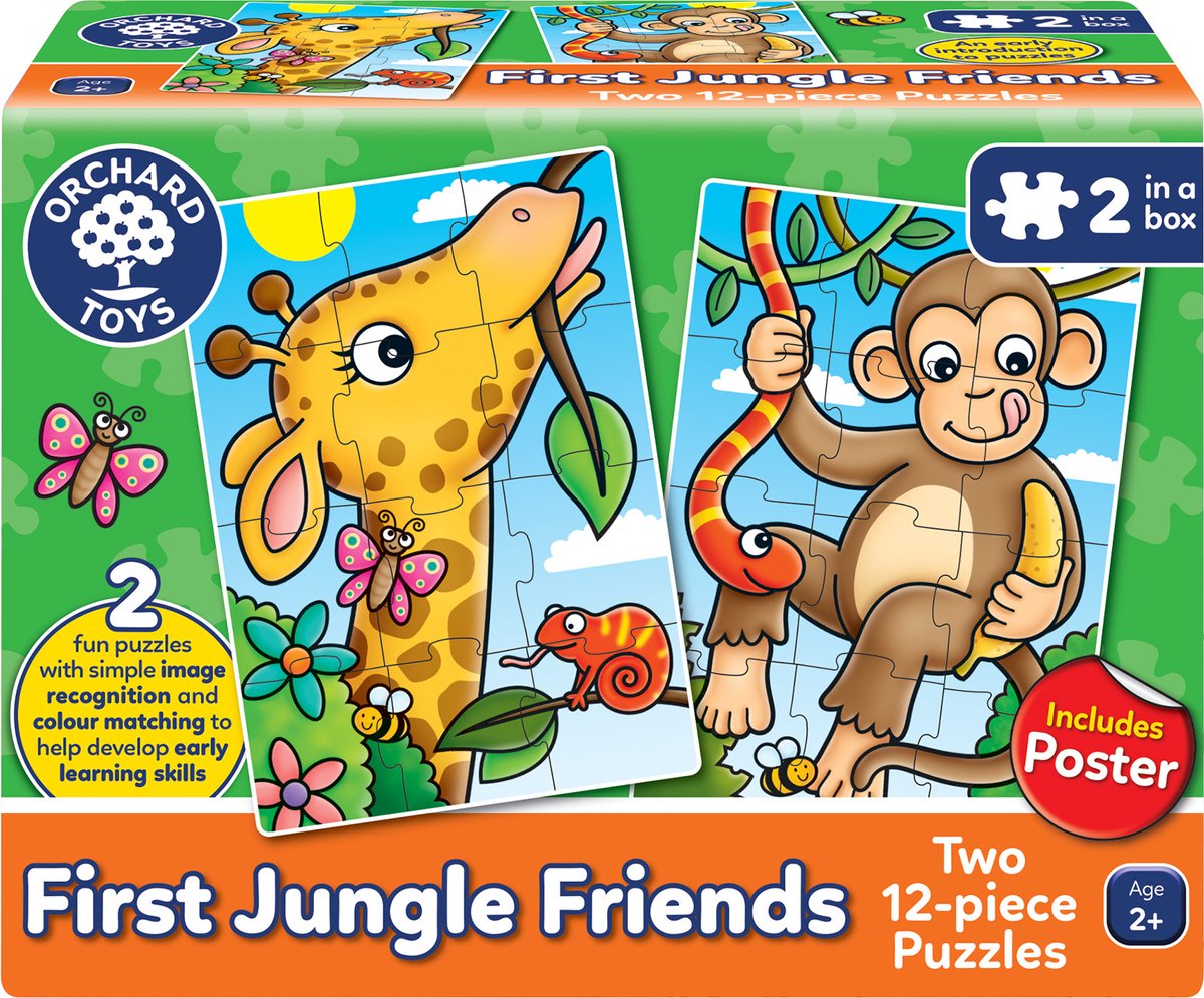 Orchard Toys - Puzzle Premiers Amis de la Jungle - Puzzle sur le thème de la Jungle - 24 pièces de Puzzle - à partir de 2 Ans