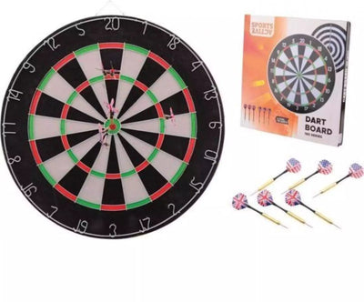 Cible de fléchettes Benson avec 6 flèches - conception durable - accessoires inclus