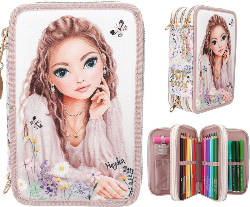 Depesche - trousse à crayons 3 compartiments top modèle - sensation d'été