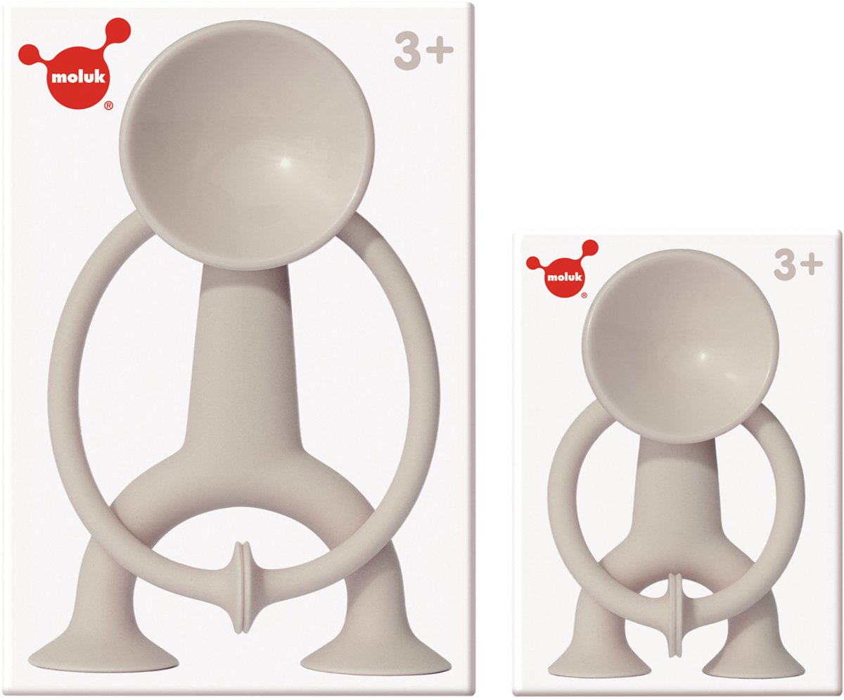 Figurine articulée Moluk boogi junior - beige - h7,5cm - avec ventouses pour toute surface lisse - 3 ans