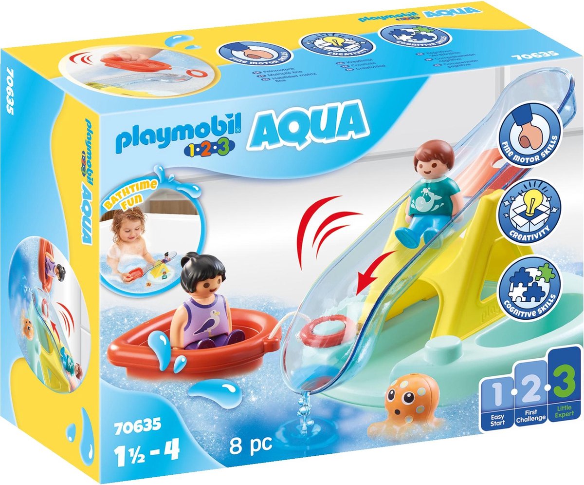 Playmobil 1.2.3. Îlot de natation avec glissement d'eau 70635