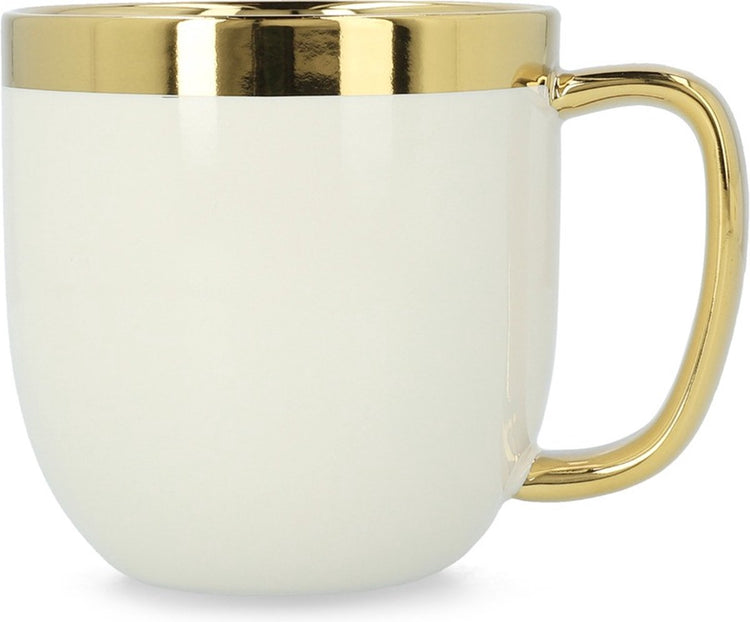Tasse sensorielle Homla avec décoration dorée - mug tasse à thé tasse à café 0,28 l porcelaine dorée peinte à la main blanc et or