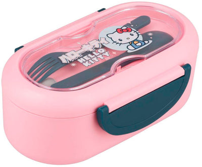 Boîte à bento Paladone Hello Kitty - Boîte à lunch Sanrio sous licence officielle avec séparateur, ensemble fourchette et cuillère, lave-vaisselle - passe au micro-ondes, parfaite pour le travail, l'école ou les pique-niques -