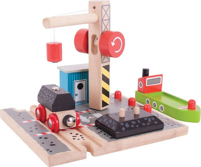 Bigjigs Wooden Rails Charging Station Coal