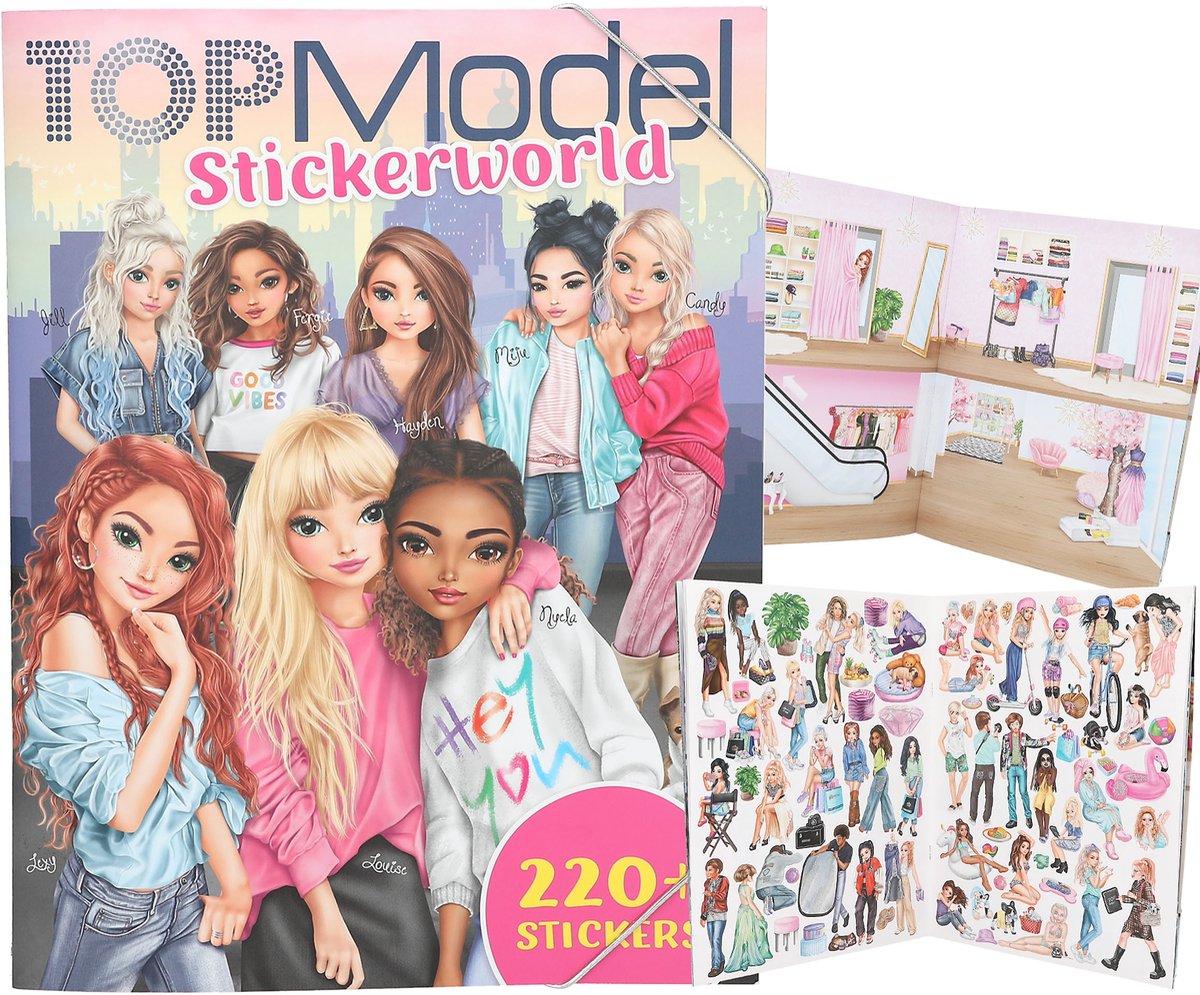 Depesche - top model stickerworld - livre d'autocollants