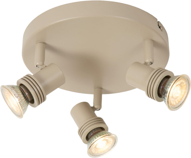 Lucide kianti - spot de plafond (plafonnier) - ø 21 cm - 3xgu10 - taupe