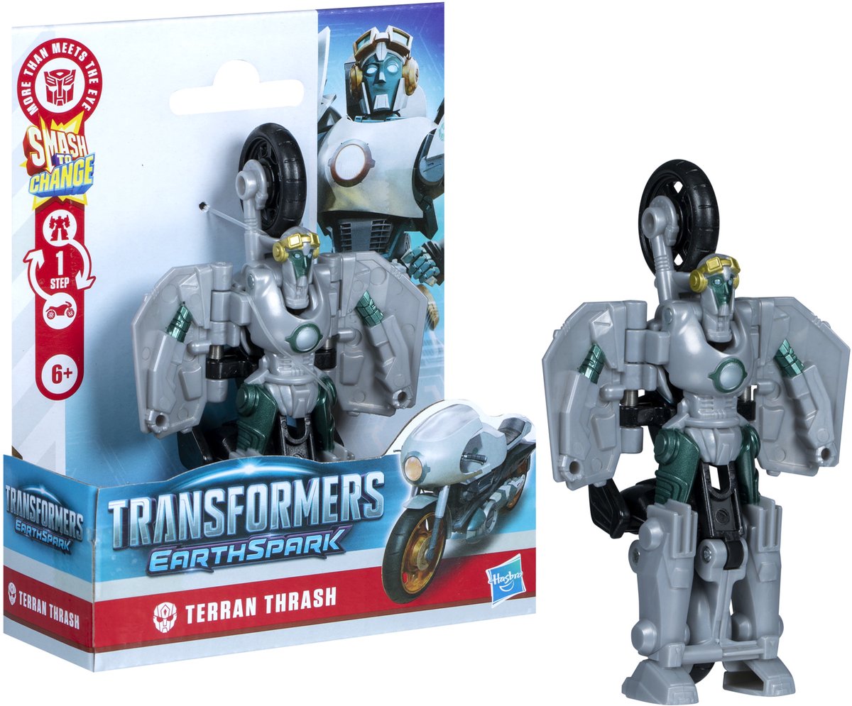 Transformers Earthspark Smash Changers Terran Thrash en 1 étape - Figurine d'action