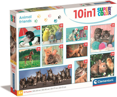 Clementoni Leg Puzzel Super Color 10in1 Amis d'animaux