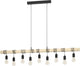 Lampe suspendue Eglo townshend - e27 - 150 cm - marron noir - bois fsc