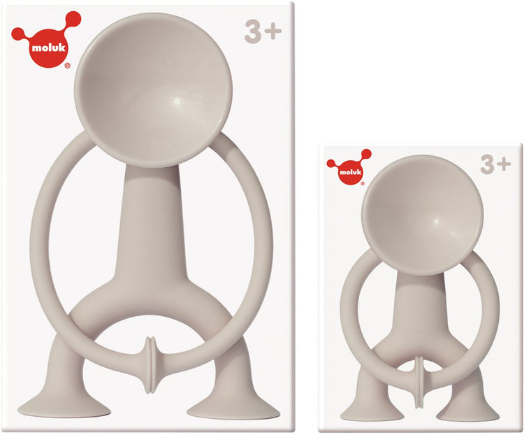 Figurine articulée Moluk boogi - beige - h12cm - avec ventouses pour toute surface lisse - 3 ans