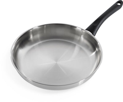 Poêle Bk bold 28 cm - sans revêtement antiadhésif sans PFA - poêle à induction - poêle en inox - passe au four jusqu'à 160°c - poignées froides - sans couvercle - argent