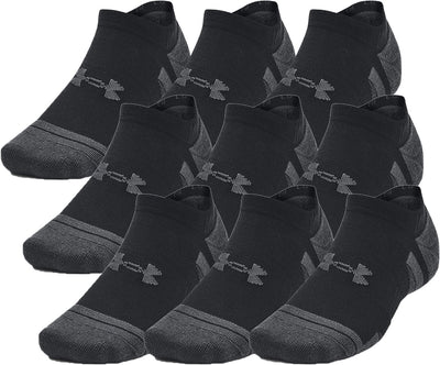 Under armour ua performance tech 3pk ns-blk chaussettes de sport unisexes - noir - gris jet
