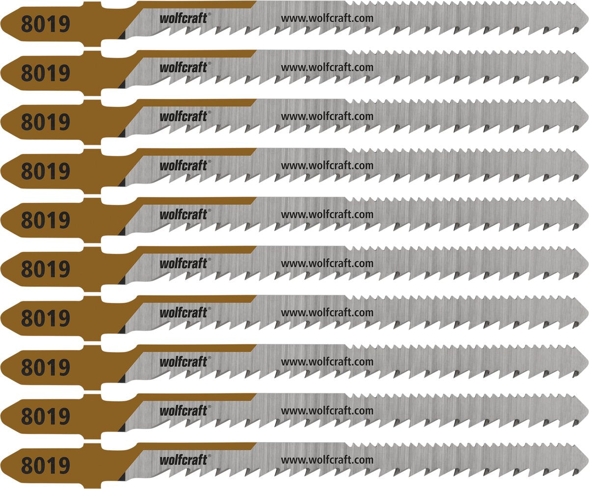 Wolfcraft - lames de scie sauteuse pour bois dur 50 mm - tige en T - lame de scie sauteuse bois - 8019100