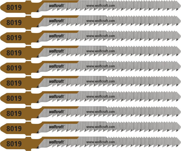 Wolfcraft - lames de scie sauteuse pour bois dur 50 mm - tige en T - lame de scie sauteuse bois - 8019100