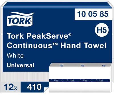 Serviettes Tork Peakserve blanches 1 épaisseur
