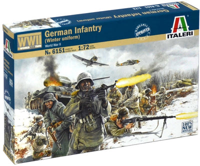 Diorama en kit Italeri - 6151 Infanterie allemande en uniforme d'hiver - Soldats allemands Seconde Guerre mondiale - 36 figurines en plastique - 1:72 - modélisme