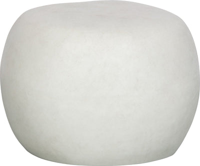 Table d'appoint en galets Vtwonen - argile fibrée - aspect béton - blanc - 35x50x50 cm