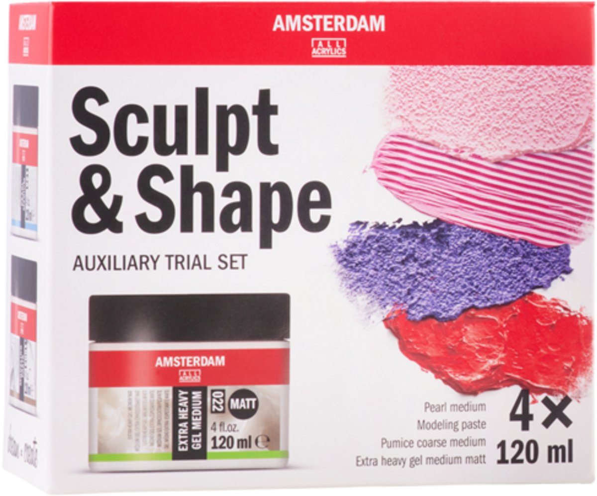 Amsterdam toutes acryliques amsterdam • ensemble de sculpture et de forme moyen 4 x 120 ml