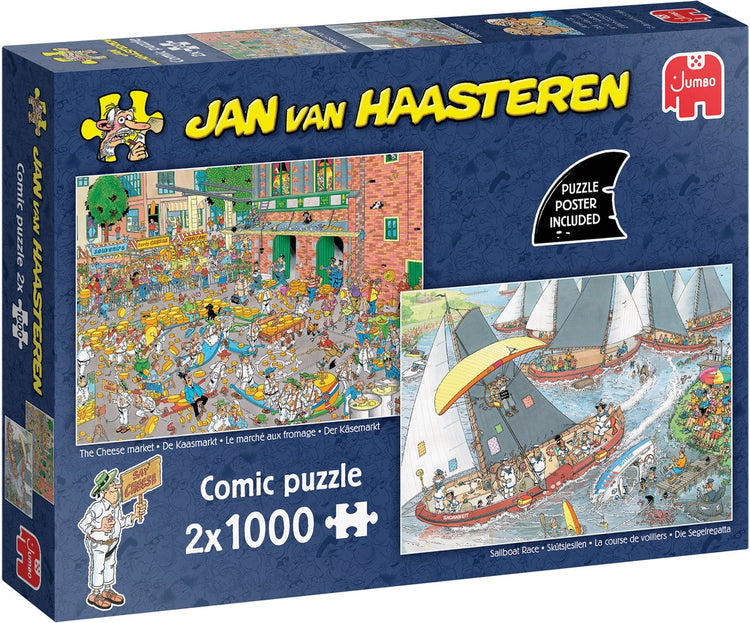 Puzzle Jumbo Jan van Haasteren - le marché aux fromages skutsjesilen - 2x1000 pcs.