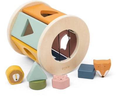 Chaussure forme en bois Trixie - chaussure forme roulante - stimule la motricité fine - thème animal - idéal comme cadeau de maternité.