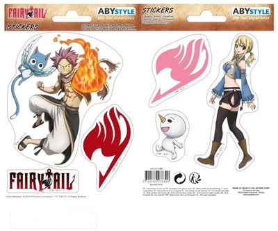 Abystyle fairy tail - autocollants - 16x11cm 2 feuilles - natsu lucy