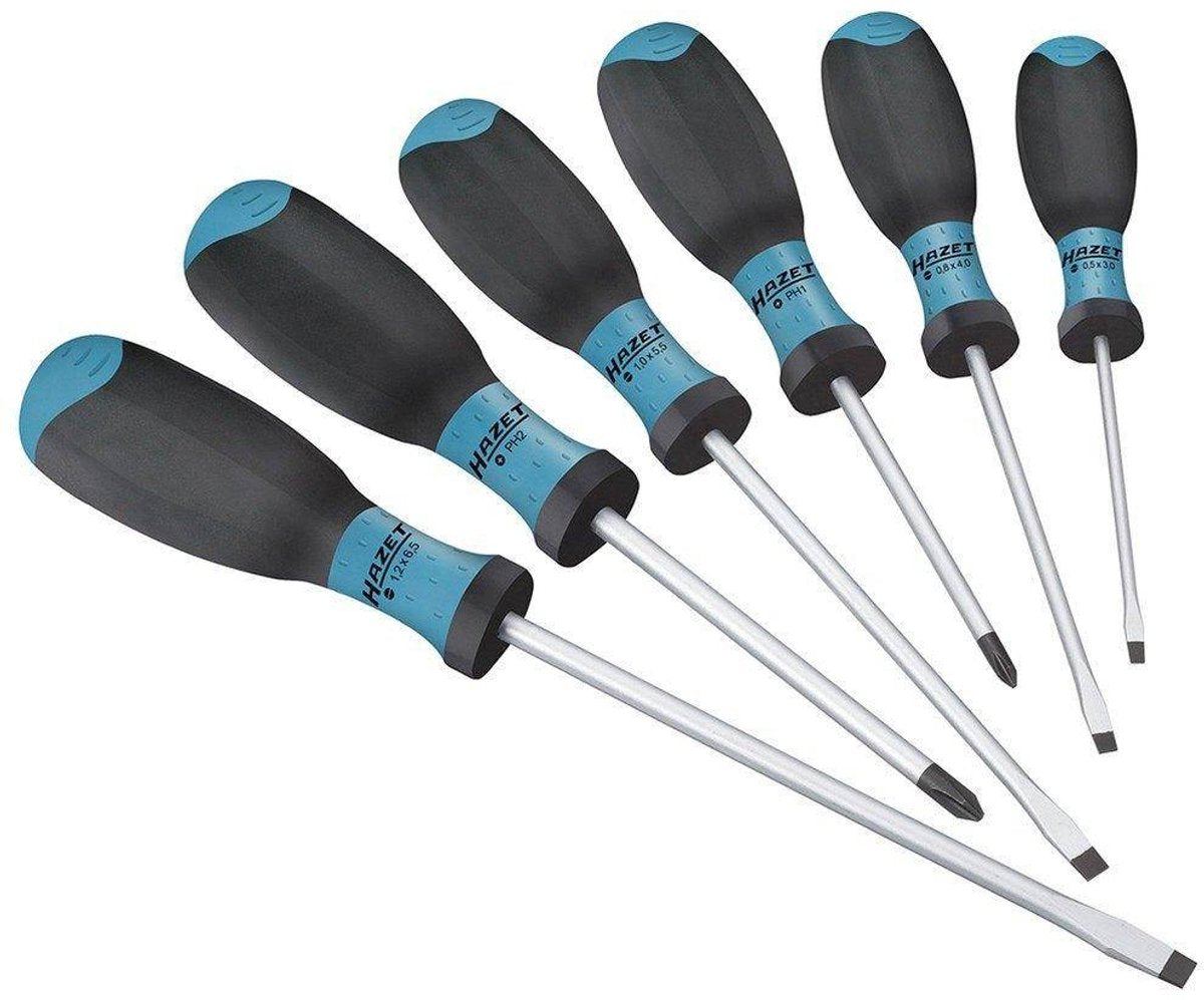 Jeu de tournevis Hazet 810spc 6 - profil à fente, profil à fente cruciforme ph - 6 pièces - 0,5 x 3,0 – 1,2 x 6,5 - ph1 – ph2