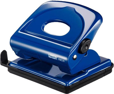 Perforatrice rapide - fmc25 - bleu - réglable jusqu'au format A4 - distance des trous 80 mm - peut perforer 25 feuilles à la fois -