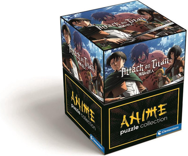 Clementoni - puzzle 500 pièces collection anime de haute qualité - cube - attaque sur titan, puzzle pour adultes et enfants, 14-99 ans, 35139