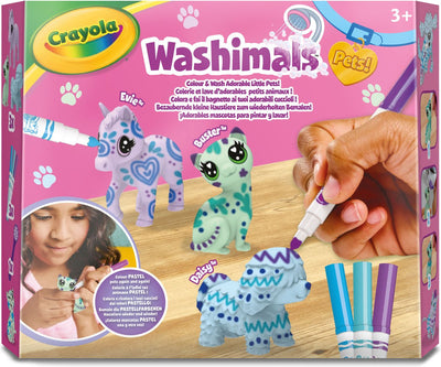 Crayola - washimals - paquet passe-temps - ensemble de recharge pour animaux de compagnie avec 3 chiots couleurs pastel