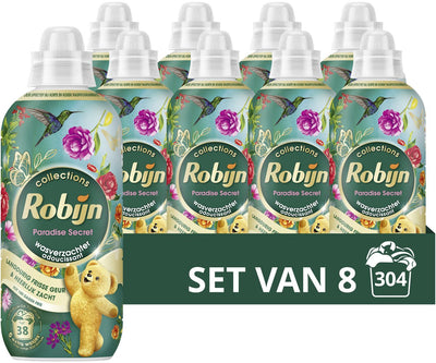 Robijn - assouplissant - paradise secret - 8 bouteilles - 304 lavages - pack économique