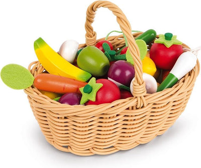 Janod - en cuisine - corbeille de fruits - 24 fruits et légumes