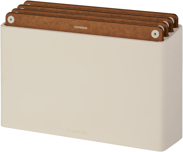 Set de planches à découper Combekk 4pcs - bois pressé ABS et FSC 100% recyclé - sans microplastique - antibactérien - passe au lave-vaisselle - sable brun - 20x30 cm