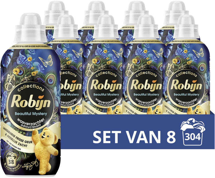 Robijn - assouplissant - beau mystère - 8 bouteilles - 304 lavages - pack économique