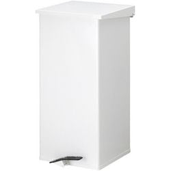 Poubelle à pédale Dutchdesign 31004577 aluminium thermolaqué blanc