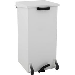 Poubelle à pédale Dutchdesign 31004614 aluminium thermolaqué blanc