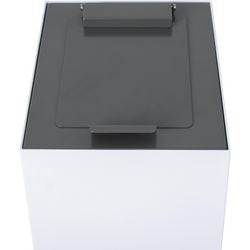 Couvercle en V 31196227 en acier galvanisé, revêtement en poudre gris