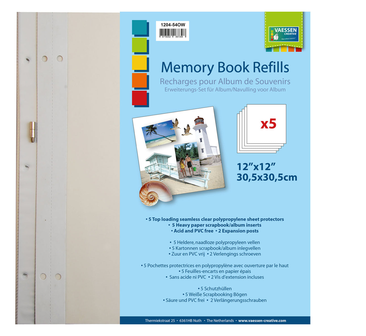 Vaessen creative • recharges livre de souvenirs 5pcs 12x12